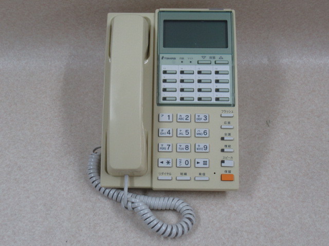 ▲Ω ZS2 8401♪ 保証有 TAMRA TD130(W) 田村電機 MTシリーズ 漢字表示付16ボタン電話機・祝10000！取引突破！