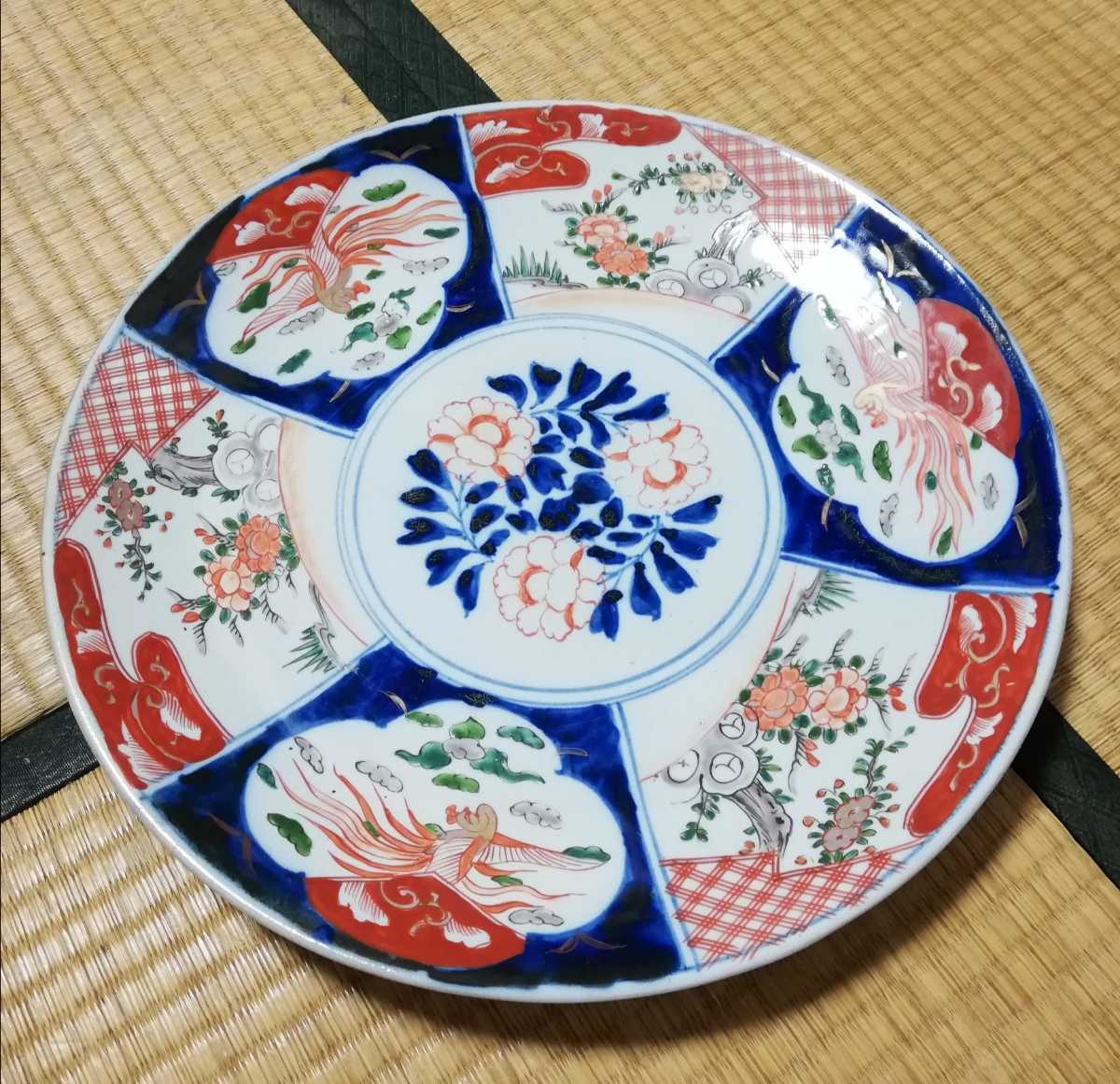 ヤフオク! - 日本のアンティーク 伊万里焼 大皿 絵皿 陶器 和骨董 古...