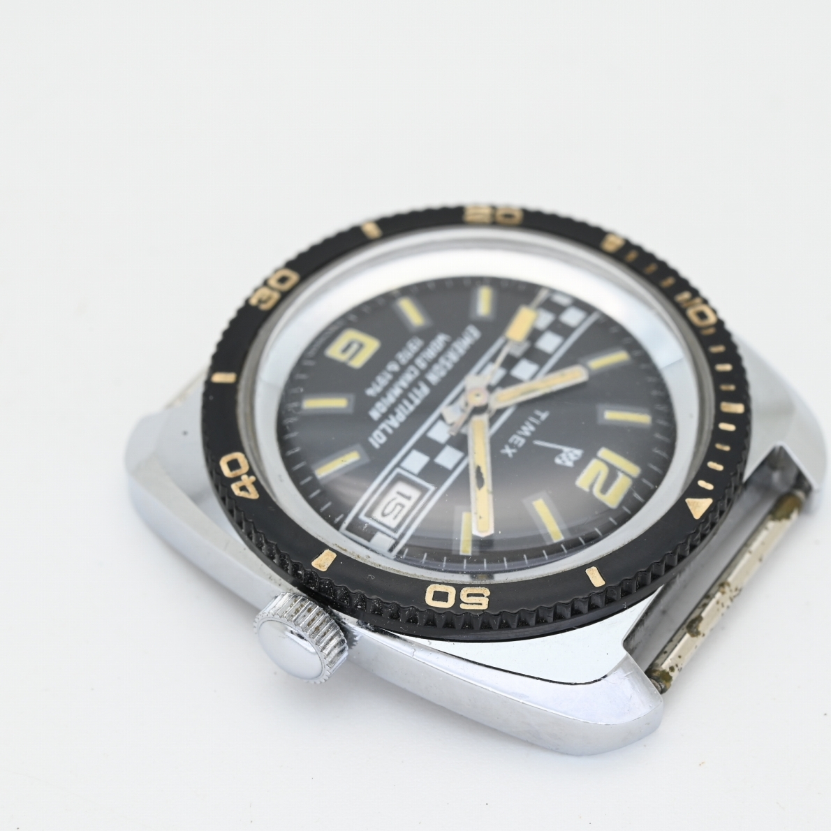 タイメックス 手巻きダイバー 1970年代 チェッカーフラッグ ベルト社外品 Yahoo!オークション - タイメックス/TIMEX 1970年代製造