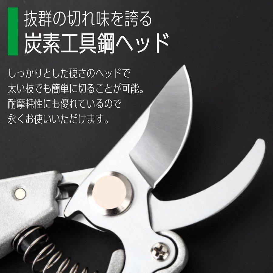 剪定ばさみ バサミ はさみ ハサミ 鋏 強力 庭 ガーデン 園芸 枝切り 枝切りばさみ ロック 庭木 軽量 造園 盆栽 植木 枝 シルバー銀色hkio_画像3