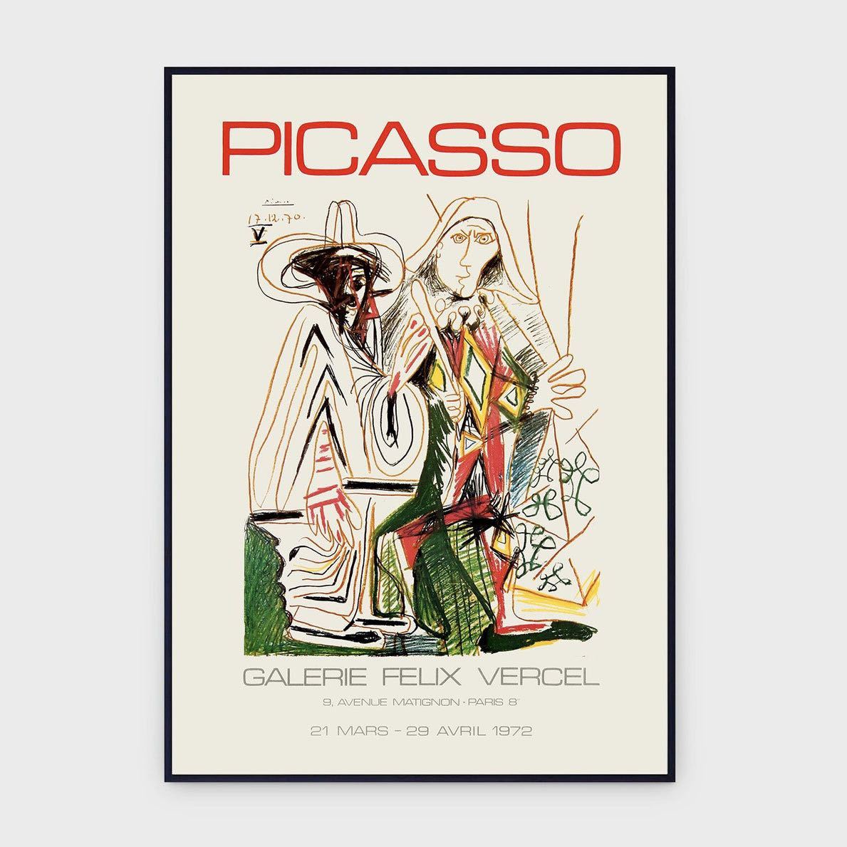 Pablo Picasso Galerie Felix Vercel Paris 1972 ピカソ 展示会ポスター ビンテージポスター アートポスター モダンアート 海外ポスター_画像1