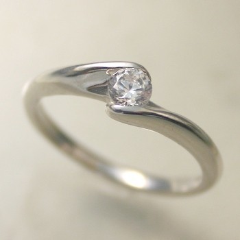 婚約指輪 シンプル エンゲージリング ダイヤモンド 0.3カラット プラチナ 鑑定書付 0.308ct Dカラー I1クラス EXカット CGL_画像1