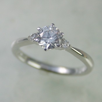 婚約指輪 シンプル プラチナ ダイヤモンド 0.3カラット 鑑定書付 0.30ct Dカラー SI1クラス EXカット GIA