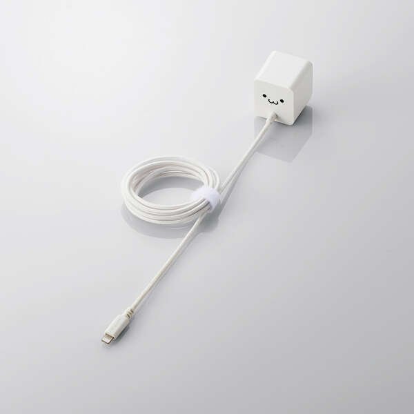 AC充電器 1.5m 12W出力 Lightningケーブル一体型 家庭用コンセントからLightningコネクタ搭載のiPhoneやiPodを充電できる: MPA-ACL07WF_画像2