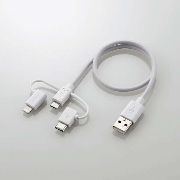 microUSB кабель [Type-C/microB/Lightning-A] 0.3m micro-B терминал .Lightning/USB Type-C терминал . изменение возможен адаптор есть : MPA-AMBLCAD03WH