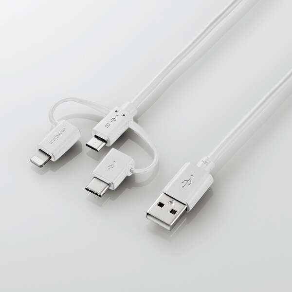 microUSB кабель [Type-C/microB/Lightning-A] 0.3m micro-B терминал .Lightning/USB Type-C терминал . изменение возможен адаптор есть : MPA-AMBLCAD03WH