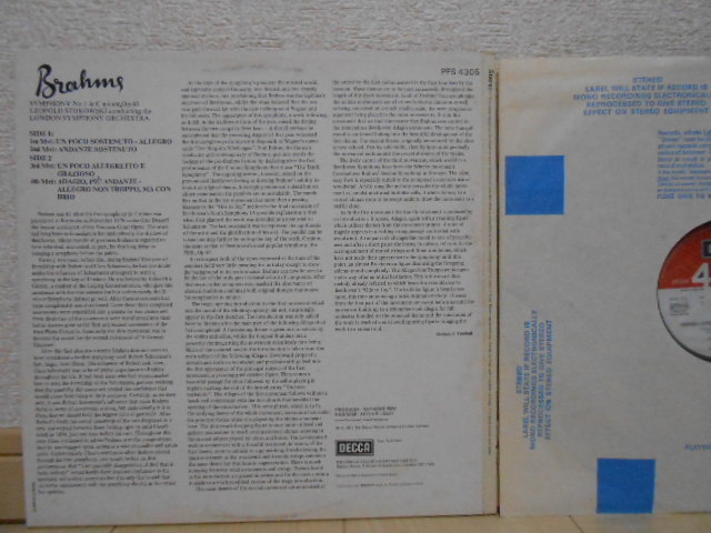 英DECCA PFS-4305 ストコフスキ ブラームス 交響曲第1番 優秀録音 オリジナル盤_画像3