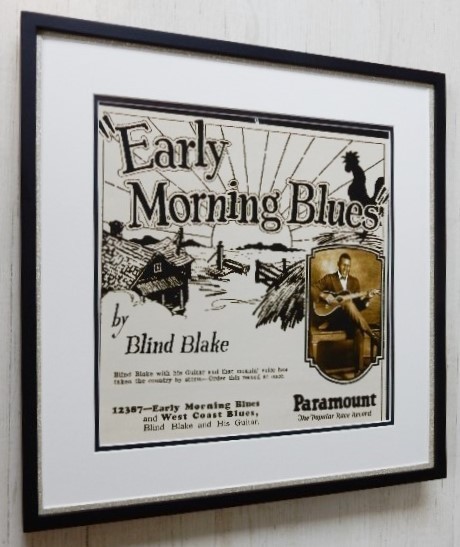 ブラインド・ブレイク/戦前ブルース 広告/20sレコード通販ポスター額装/Blind Blake/ラグタイム・ブルース/Framed Blues Race/レトロ_画像7