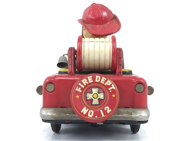 野村トーイ ブリキ 消防車 FIRE DEPT FIRE DEPT NO.12 アンティーク 昭和レトロ ジャンク N6475120_画像4