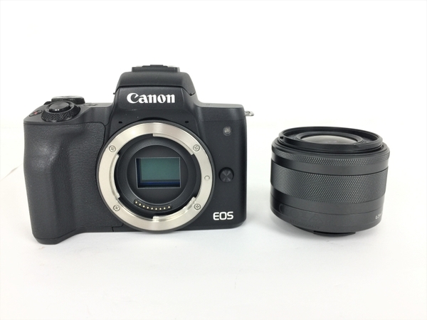 ホワイト】 ヤフオク! - 中古 美品 Canon EOS Kiss M 15-45 レンズ