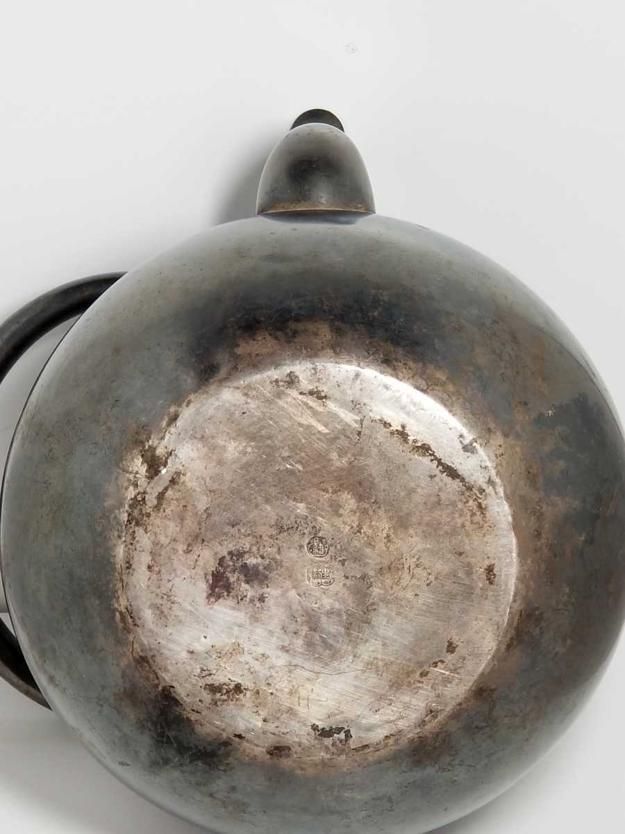 煎茶道具 在印 純銀生駒製 銀瓶 湯沸 重さ383g 合わせ箱付き 遺品整理品
