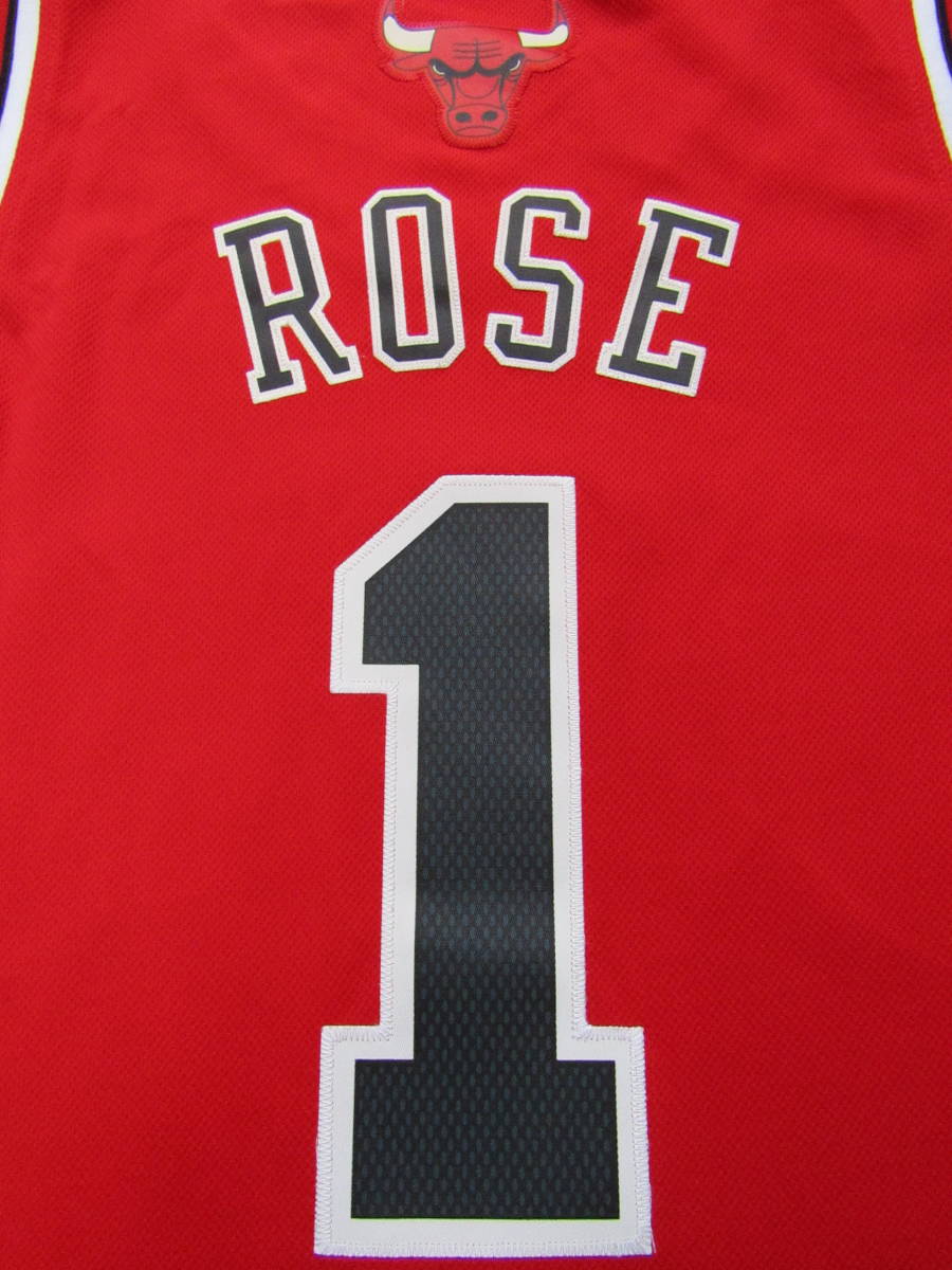 美品 NBA BULLS ROSE #1 デリック・ローズ シカゴ・ブルズ adidas製　アディダス ユニフォーム　ジャージ バスケ ゲームシャツ  刺繍