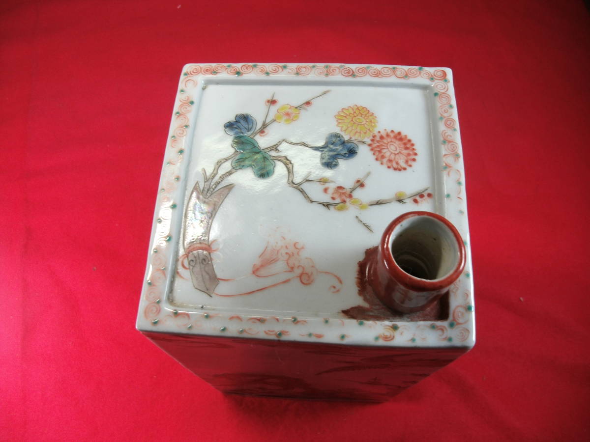 国内発送 赤絵伊万里 角徳利 工芸品