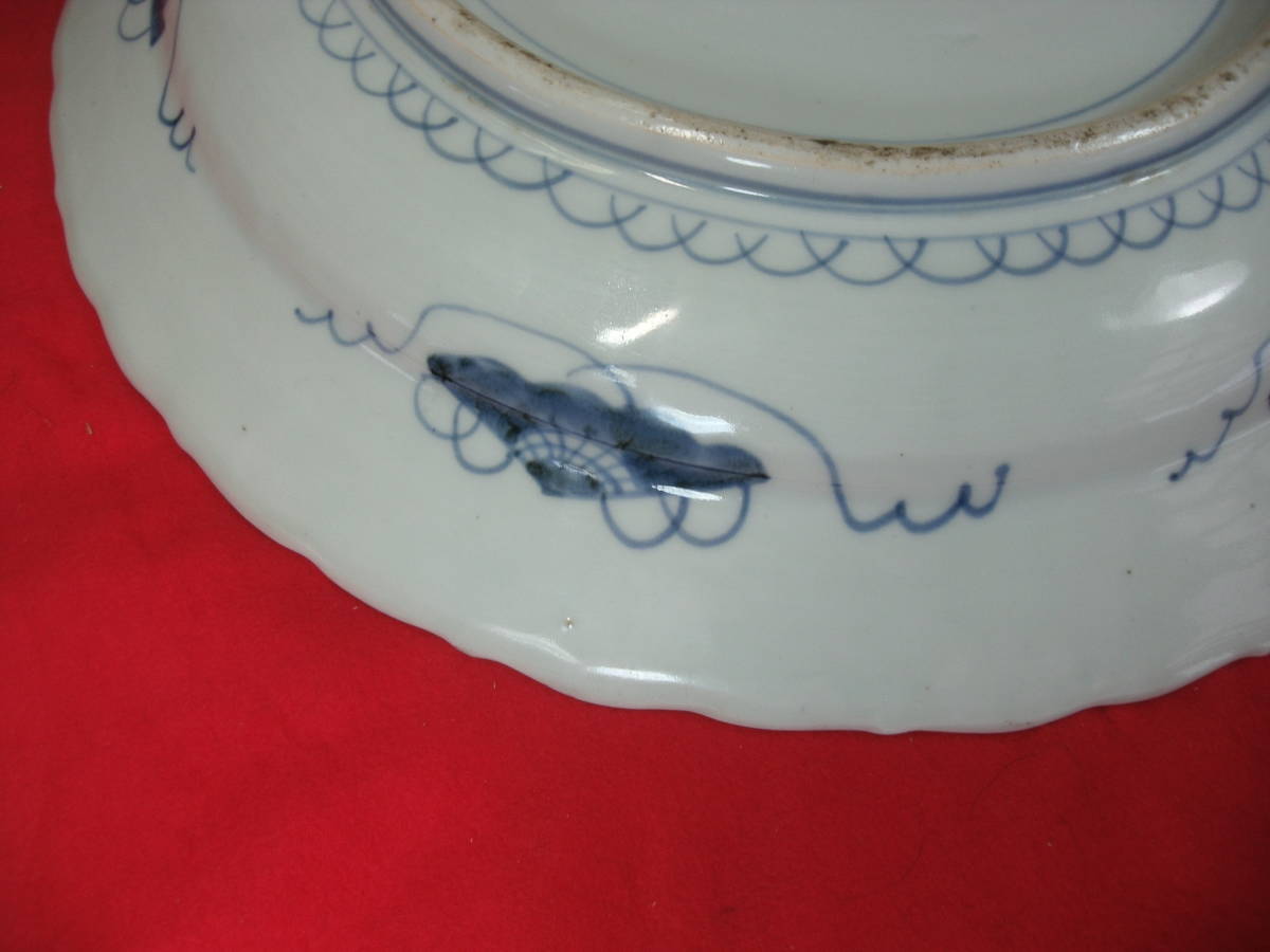 古伊万里,太明成化年製、牡丹に蝶、大皿約４０センチ_画像8