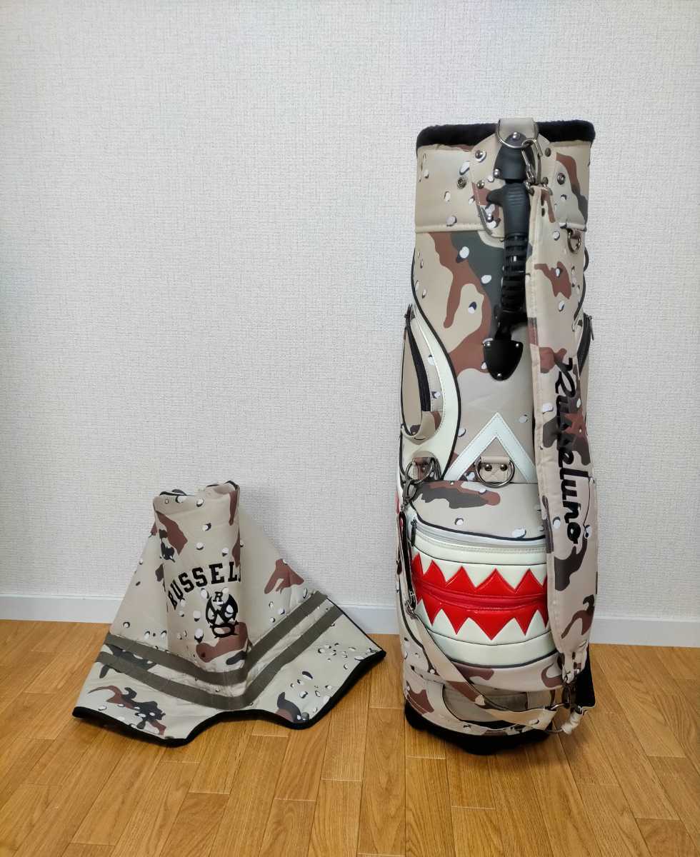 ほぼ未使用 ラッセルノ Russeluno ルチャマスク シャークカモフラ柄 キャディバッグ GOLF BAG 数量限定カラー 送料無料