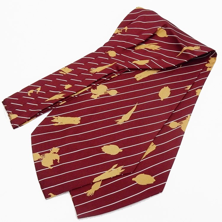  ascot tie silk 100% wine series stripe × vegetable pattern print casual series mail service possible ACTM-70