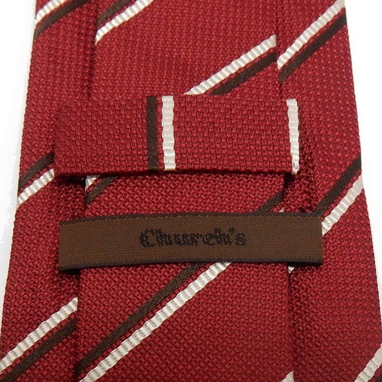 *church\'s/ Church * Британия производства галстук * красный серия * полоса * шелк 100% CHC03