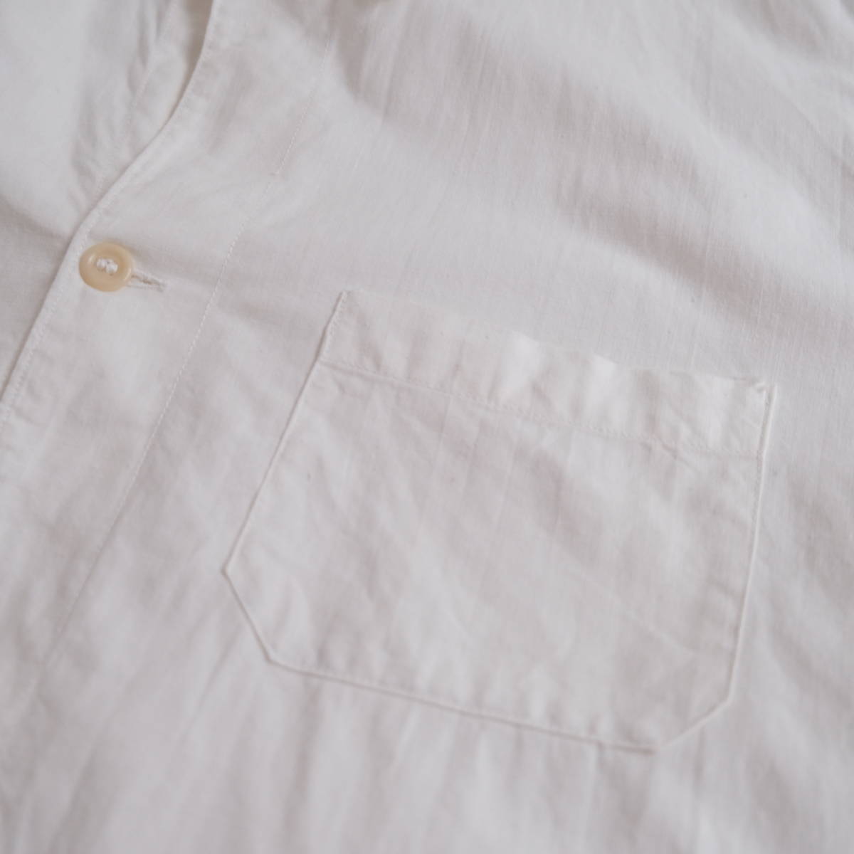 [ Sweden army Vintage ] cotton pull over long sleeve shirt / eggshell white white / 40 / Europe France England Work old clothes 