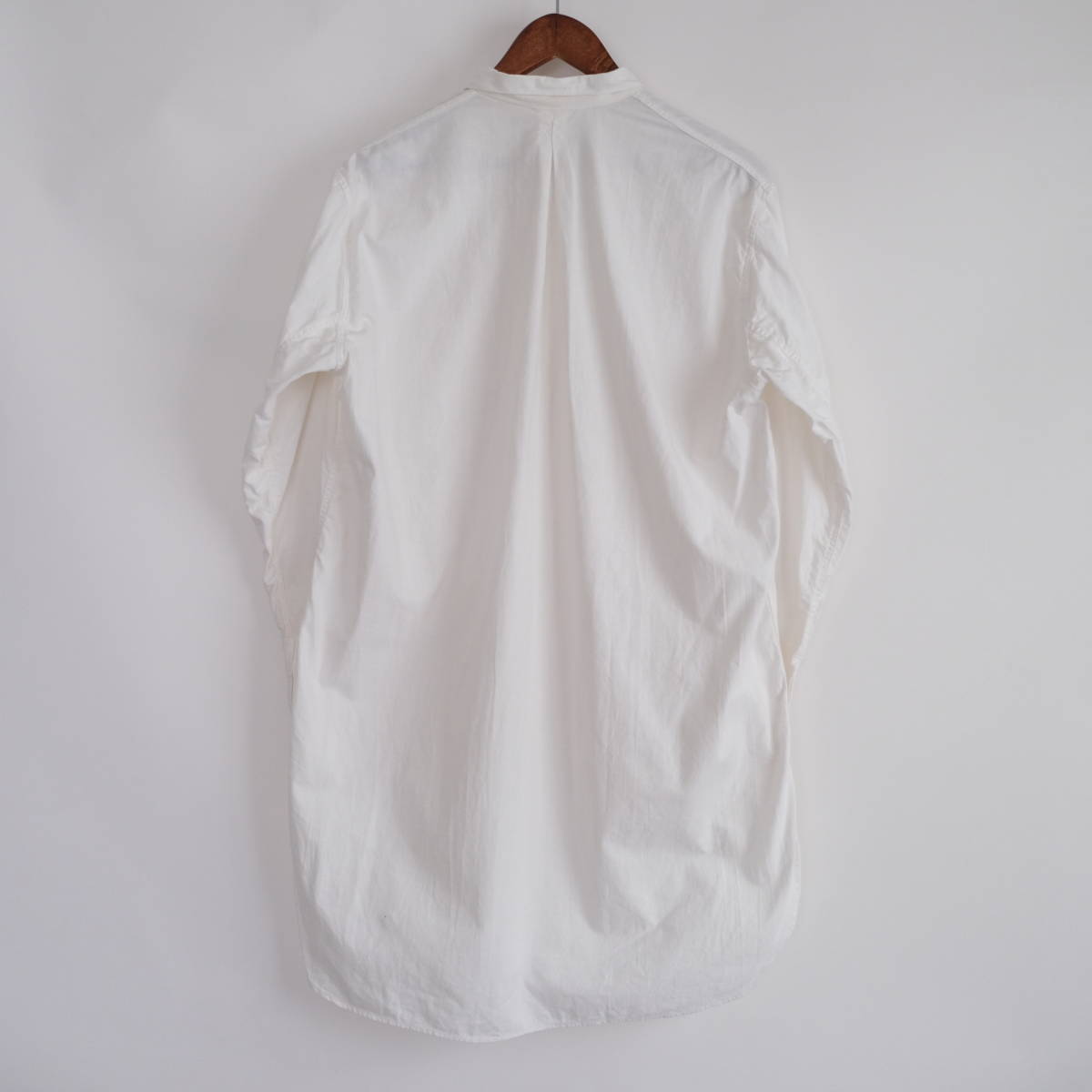 [ Sweden army Vintage ] cotton pull over long sleeve shirt / eggshell white white / 40 / Europe France England Work old clothes 