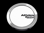 【メーカー取り寄せ】ADVAN Racing センターキャップ FULL FLAT ホワイト 直径:73ミリ 4個セット_画像1