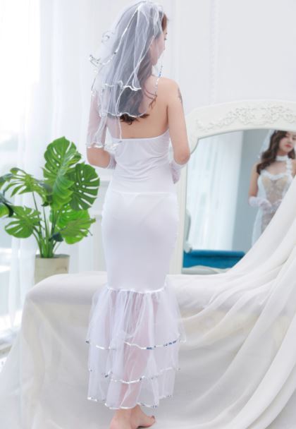 セクシー ウェディングドレス コスチューム コスプレ 下着 花嫁 ドレス ワンピース ナイトウェア 5点セット