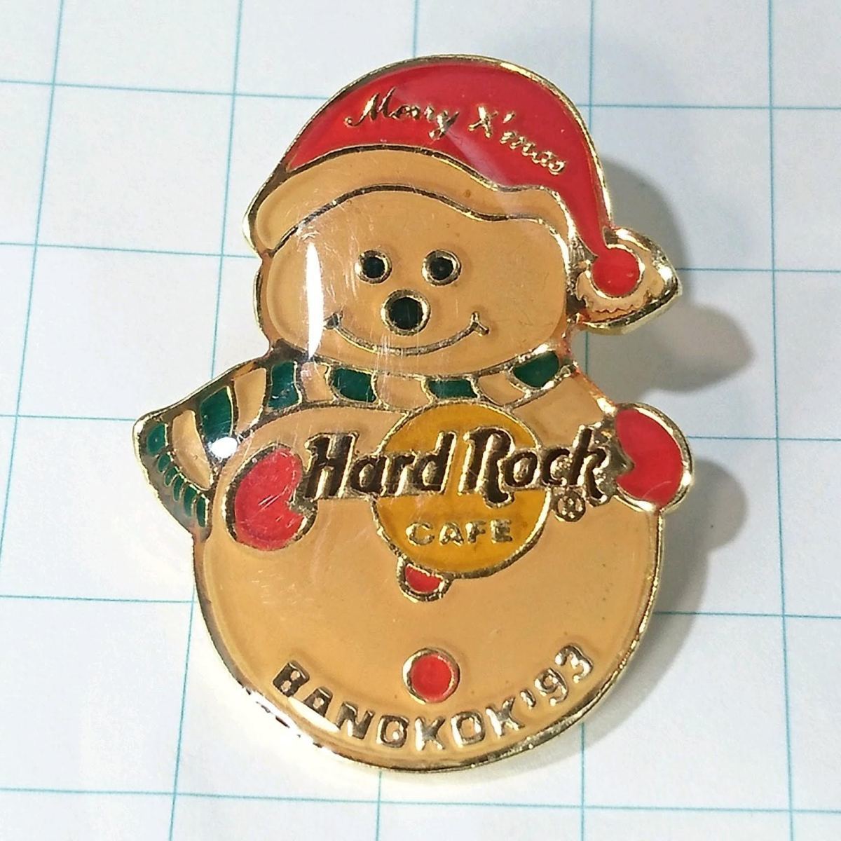 送料無料)Hard Rock Cafe ハードロックカフェ 雪だるま ピンバッジ PINS ブローチ ピンズ A08241_画像1