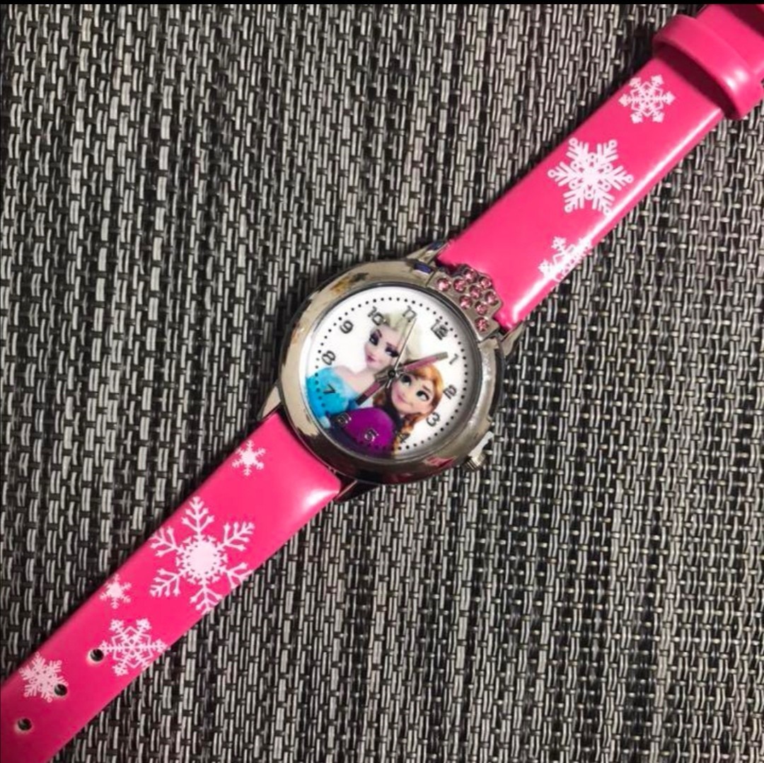 441円 定期入れの キッズ腕時計 アナと雪の女王 ピンク