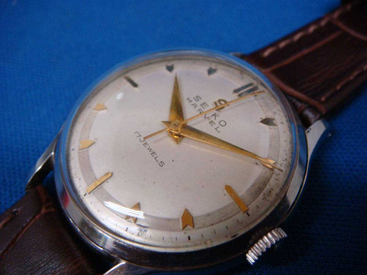 ◆◇７７５Ｗ【1950S】セイコー　小型　マーベル17石　かわりダイヤル腕時計（動品）2022.4.20自店でOH済◇◆