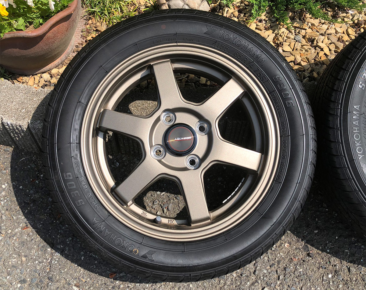 ヤフオク! - 美品 バリ山 軽自動車用 14インチ TE37風 6本スポ...