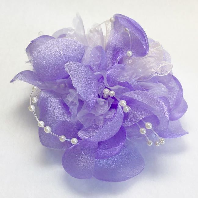  corsage K0809 purple pearl * beads * ribbon attaching 