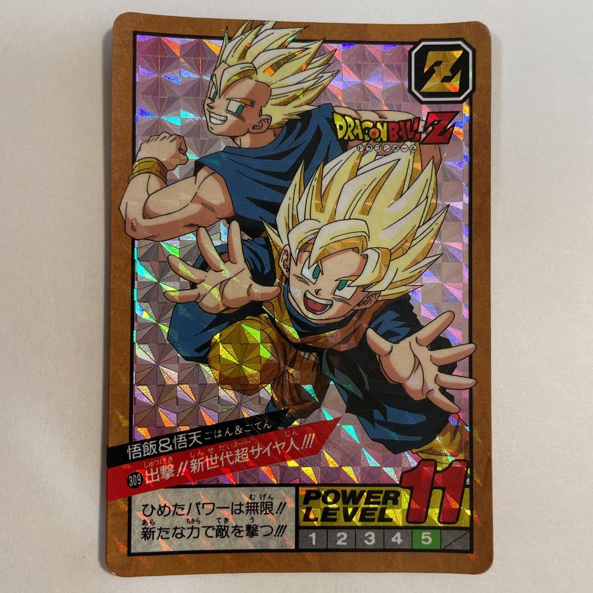 ドラゴンボールZ キラカードダス SB スーパーバトル 第8弾 306 孫悟飯 孫悟天 1994年 当時物 DRAGON BALL BANDAI Wプリズム_画像1