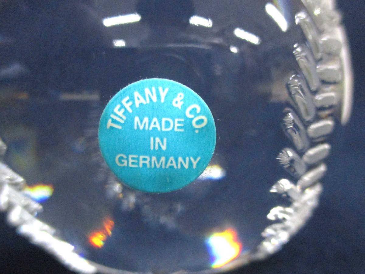 cC3363 ティファニー「野球ボール オブジェ」Tiffany & Co サインあり 硝子工芸品 インテリア雑貨 置物_画像3