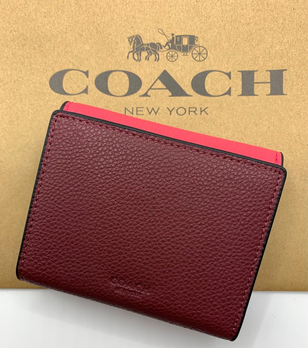 COACH 二つ折り財布　C4089 カラーブロック ジョージー スモールウォレット アウトレット品
