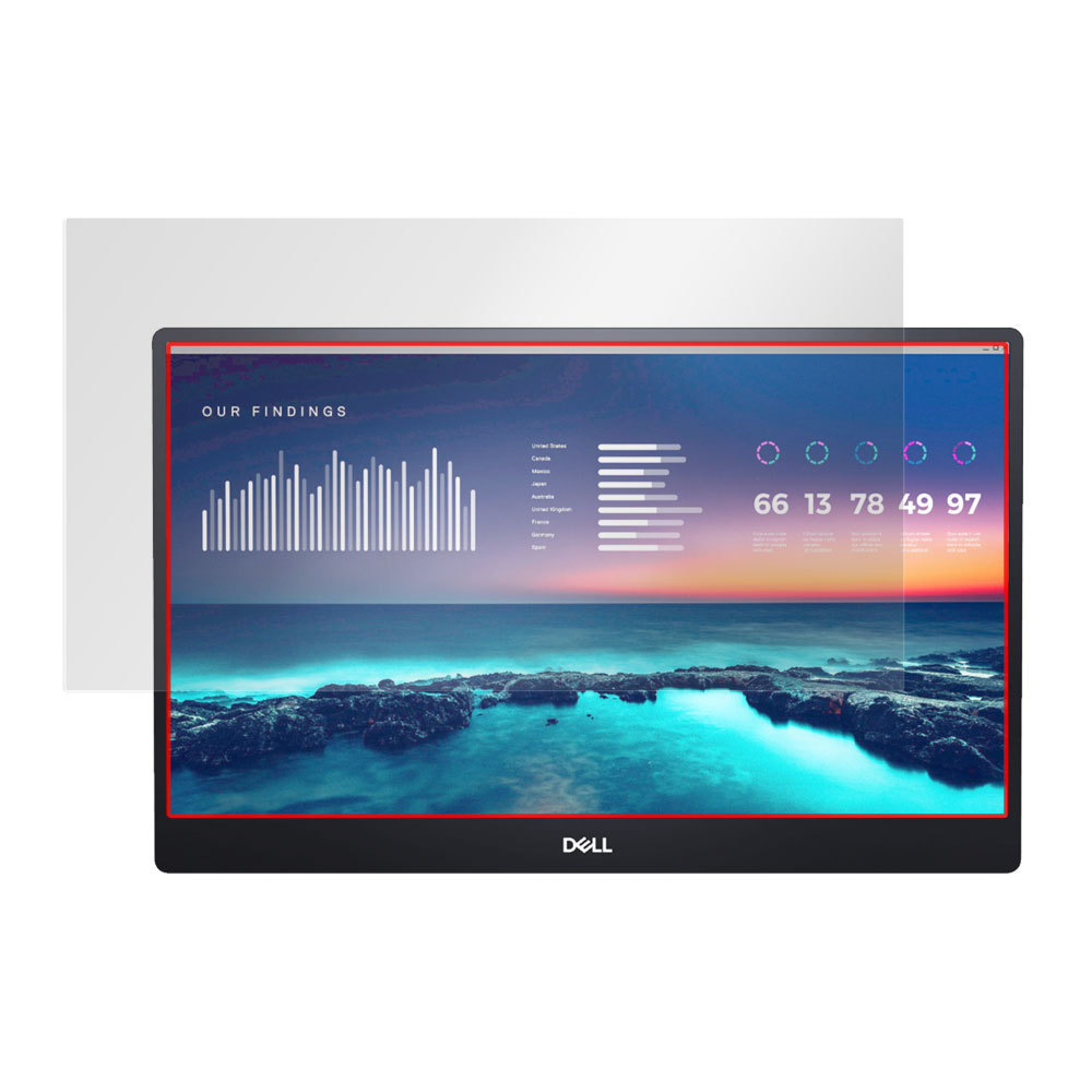 DELL 14インチ ポータブルモニター C1422H 保護 フィルム OverLay Plus for デル 14インチ ポータブルモニター C1422H 低反射 防指紋_画像3