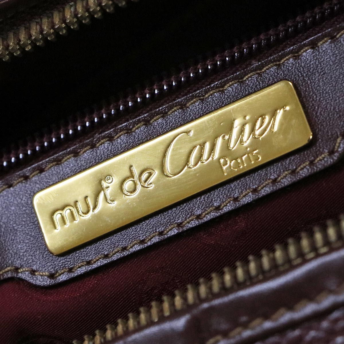 本物 美品 カルティエ 最高級マストグレインレザー鍵付きメンズボストンバッグ 旅行鞄 トラベルバッグ ダッフルバッグ Cartier_画像8