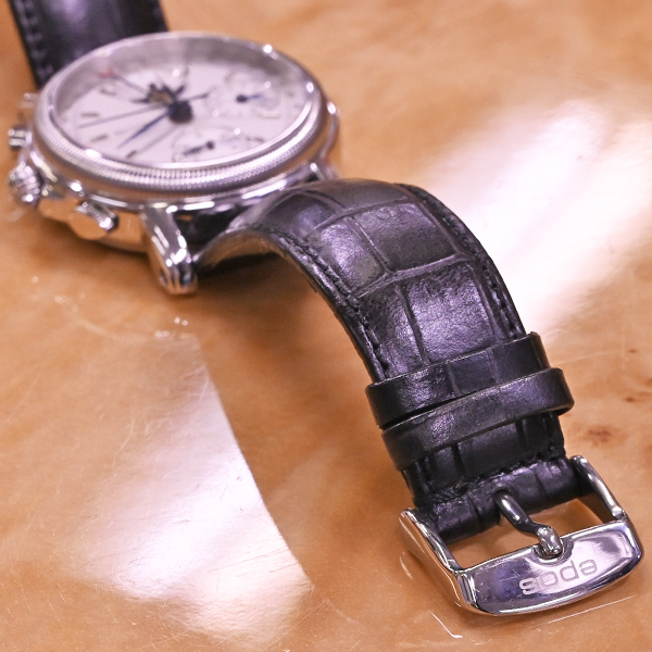 本物 極上品 エポス 3214SL バルジュー7751 トリプルカレンダー ムーンフェイズ クロノグラフ メンズウォッチ 紳士自動巻腕時計 箱 保証書_画像8