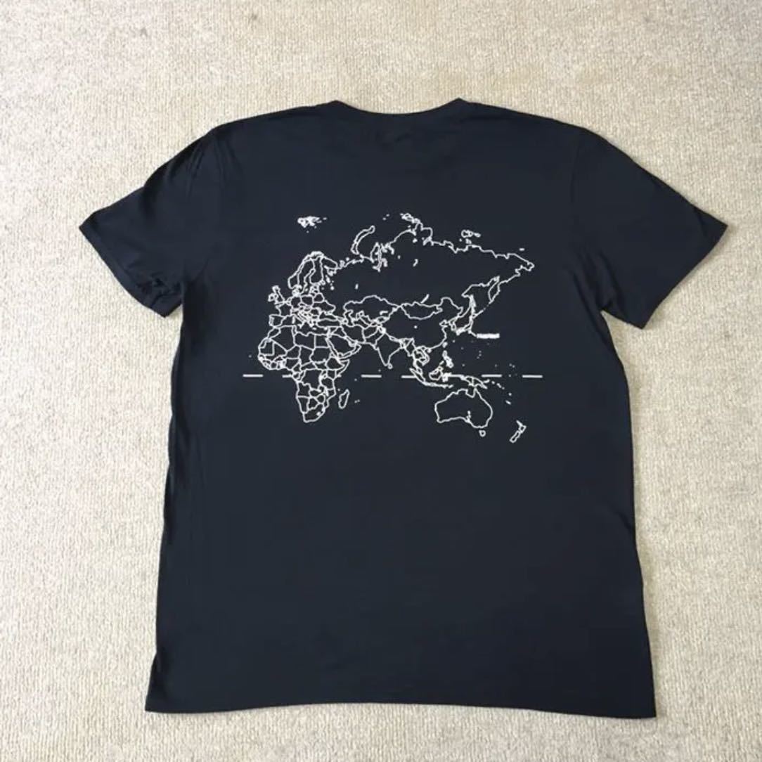 World MAP T-Shirt 世界地図 Tシャツ BLACK M