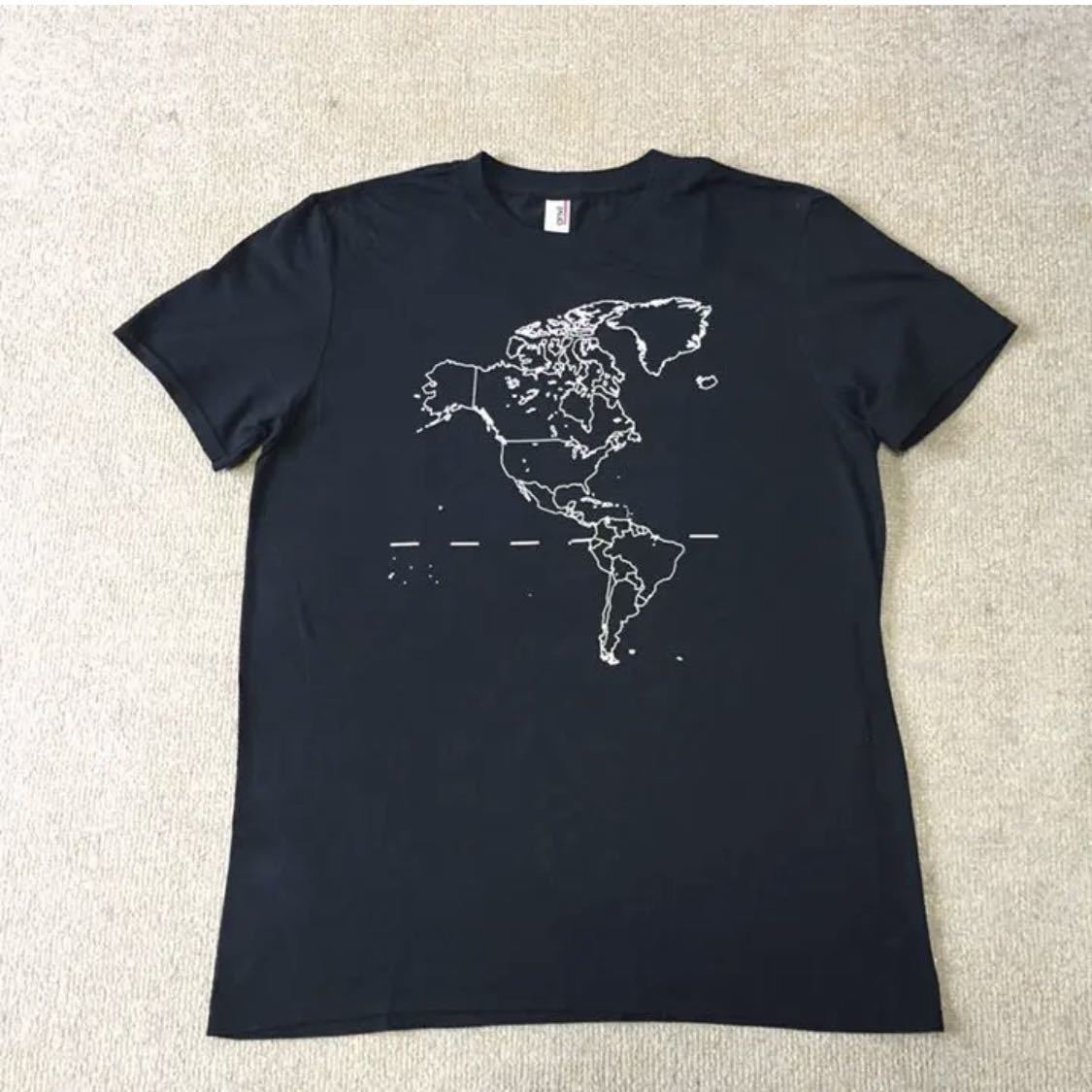 World MAP T-Shirt 世界地図 Tシャツ BLACK M