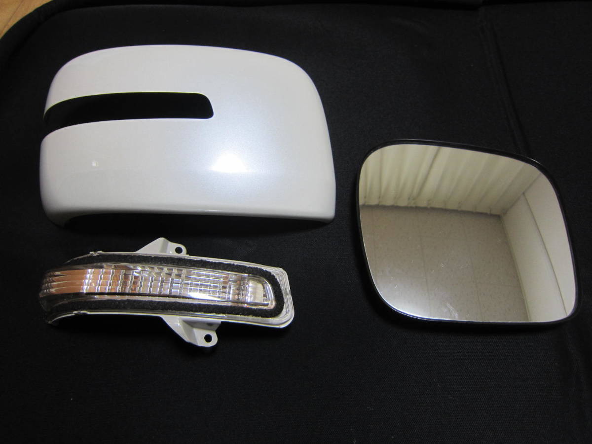  Suzuki MH23S Wagon R stingray left right door mirror cover winker mirror used Z7T pearl white 