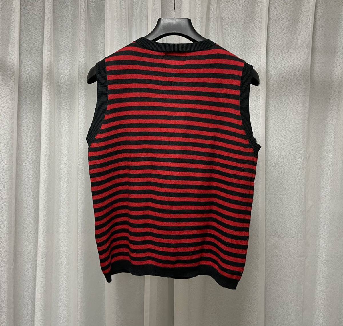 美品 03 ナンバーナイン カシミア ボーダー ニット ベスト size3