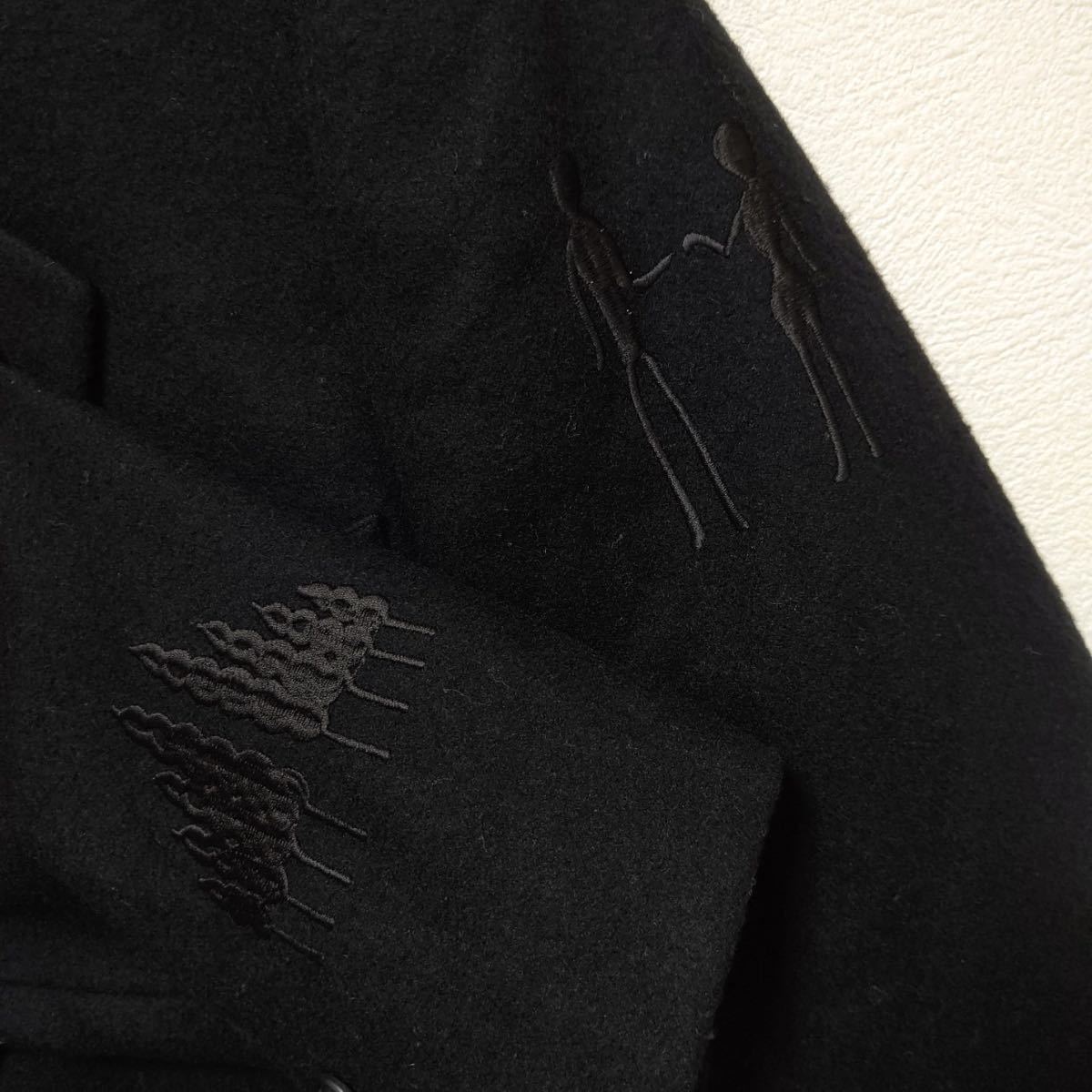 【Paul Smith LONDON】ポールスミス ロンドン ウール テーラード ジャケット コート 刺繍 防寒 きれいめ 黒 ブラック サイズ 87S/91jv_画像6