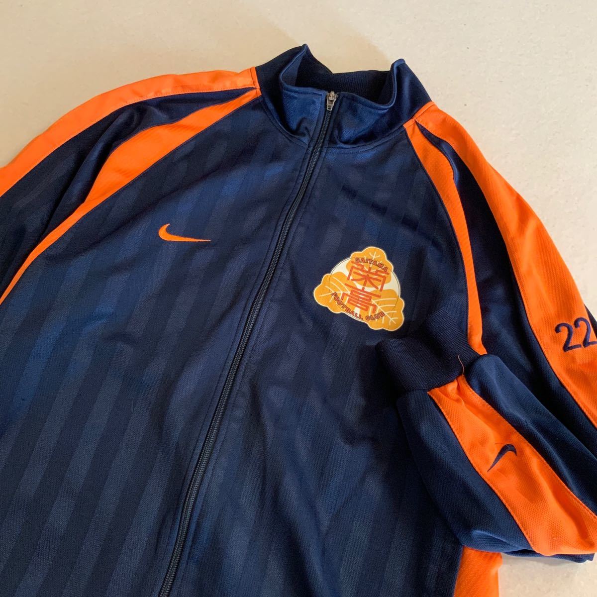  rare hard-to-find not for sale superior article NIKE Nike Saitama . high school soccer part jersey truck top men's XL size navy orange 