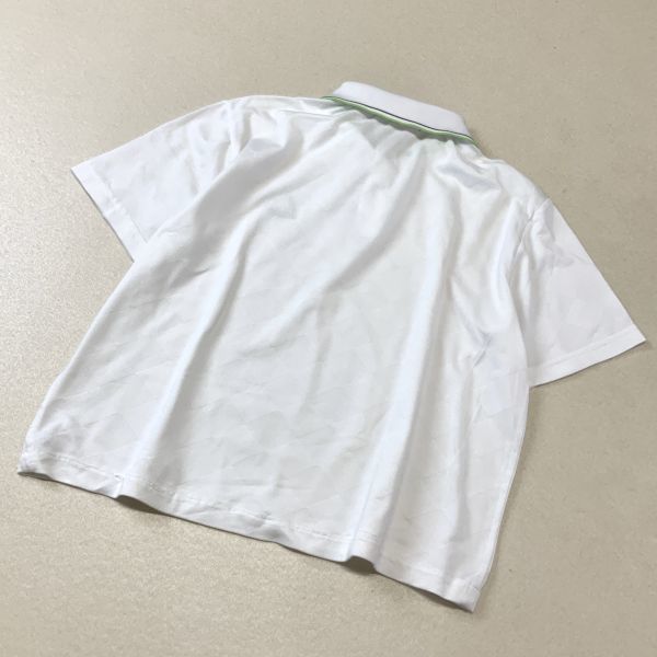 le coq sportif golf ルコックスポルティフゴルフ シャドウアーガイル 刺繍ロゴ 半袖 ポロシャツ メンズ Mサイズ ホワイト_画像2