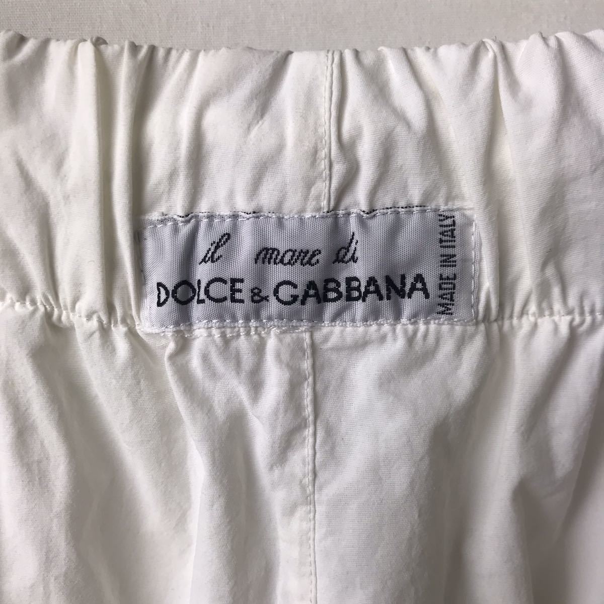 00s ビンテージ DOLCE＆GABBANA ドルチェ＆ガッバーナ ショーツ ハーフパンツ 白 黒 イタリア製 48_画像4