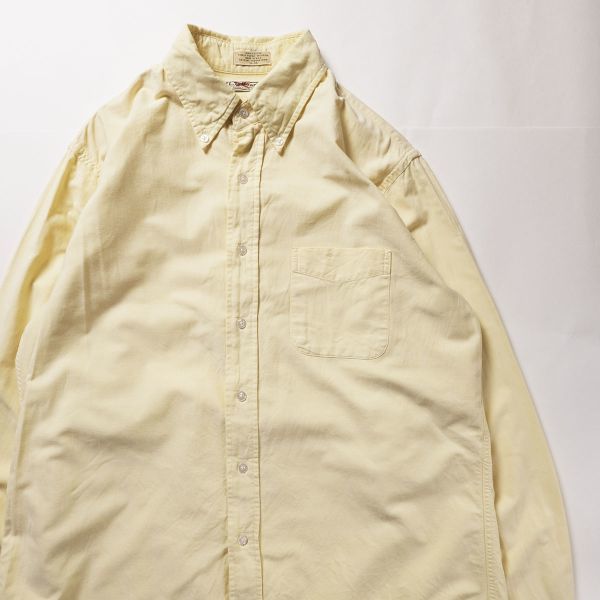 海外並行輸入正規品 90's LLビーン オックスフォード ボタンダウン シャツ 黄色 (16-35) コットン 90年代  アメリカ製 旧タグ オールド 男性用