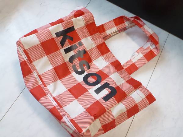 kitson( Kitson ) red check pattern nylon series handbag 
