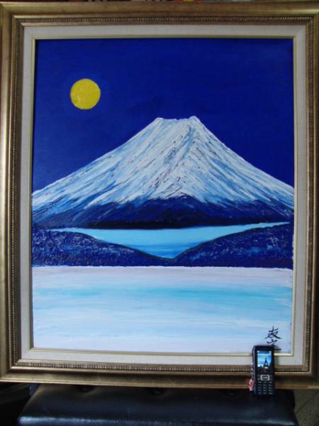 TOMOYUKI・友之、「雪富士・富士山」、証明書付、額付、絵画 油絵 油彩