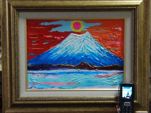 { country beautiful .}TOMOYUKI*..,[ Mt Fuji * landscape ], oil painting .,F4 number :33,4cm×24,3cm, oil painting one point thing, new goods high class oil painting amount attaching, autograph autograph * genuine work with guarantee 