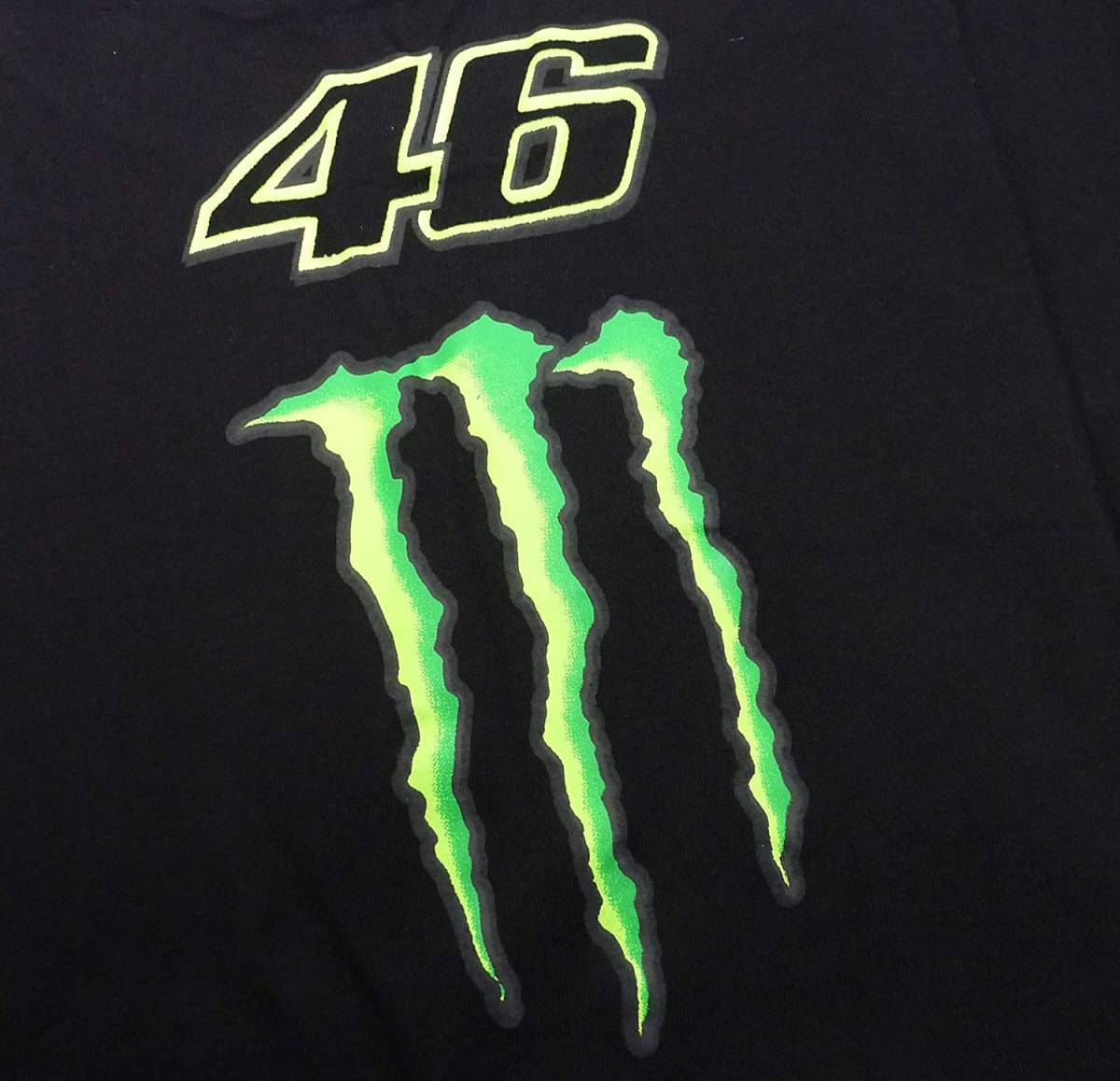 VR46 MONSTER ENERGY モンスターエナジー ビッグ46デザイン 半袖 Tシャツ (L)（ブラック） [並行輸入品]の画像5