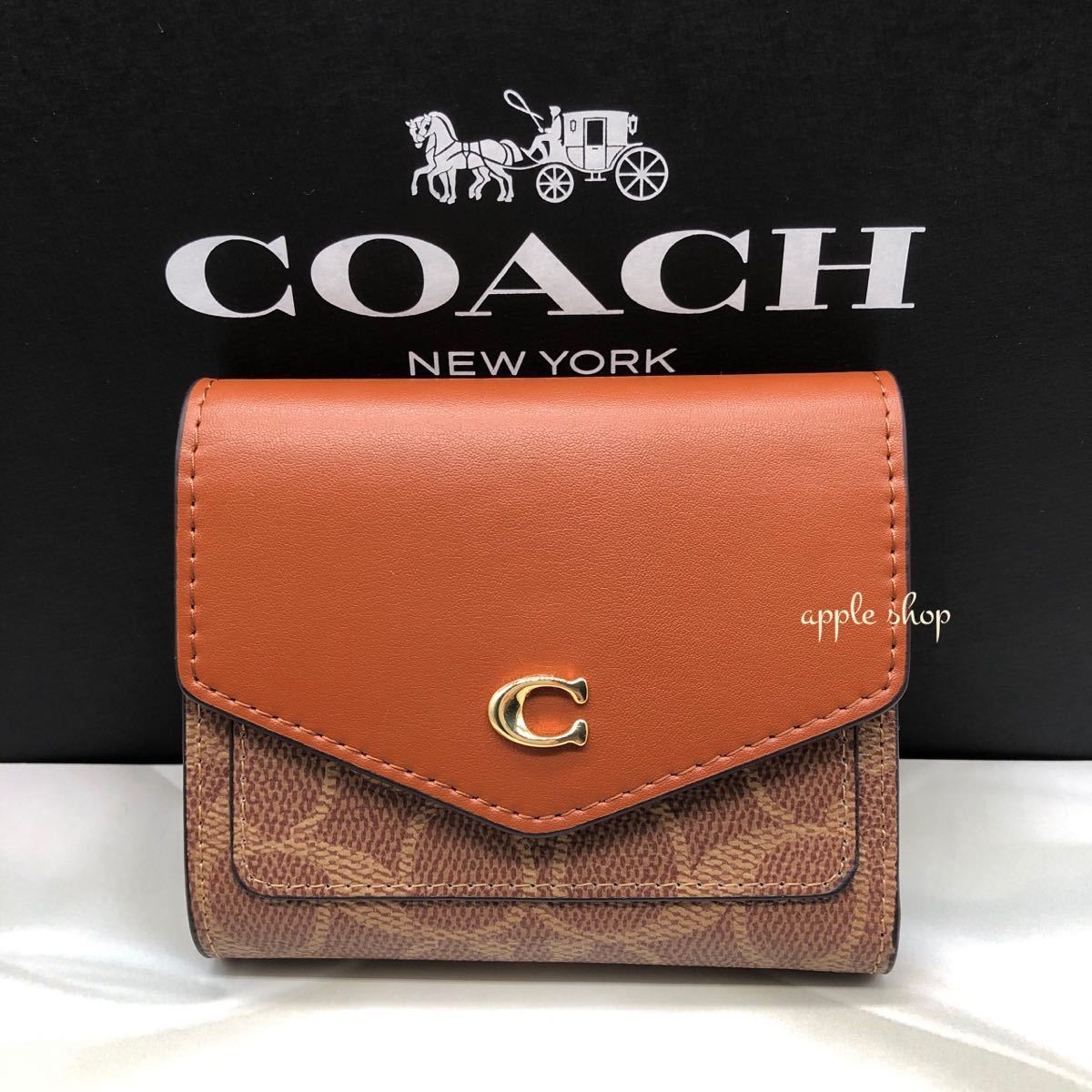 COACH コーチ 三つ折り財布 キャメル-